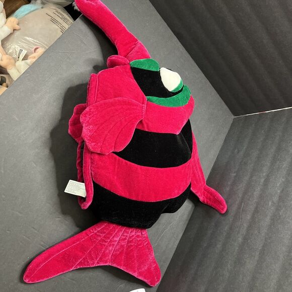 Vintage CHRISHA Playful Plush Fushia Black Striped Fish Hat Halloween Costume - Picture 7 of 7